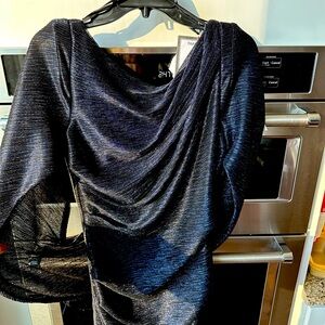 Woman’s formal gown. Betsy&Adam brand, size 8, sleeve sash, coverage & elegance.